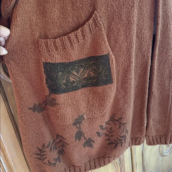 Blue Fish Cozy Brown Knit Cardigan with Pockets - Picture 5 of 11